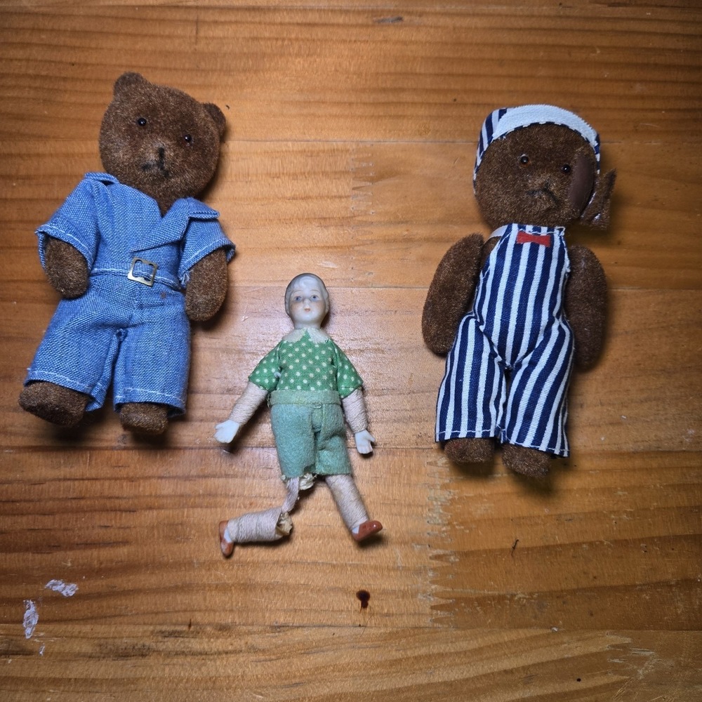 Vintage Creepy Doll Bear Lot Oddities Horror Decor Broken Porcelain Weirdcore